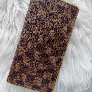 Louis Vuitton Brown Damier Ebene Checkbook Wallet